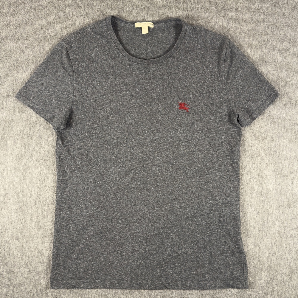 Burberry Brit Shirt Mens Medium Gray Cotton Crewneck Logo Tee T-Shirt Soft